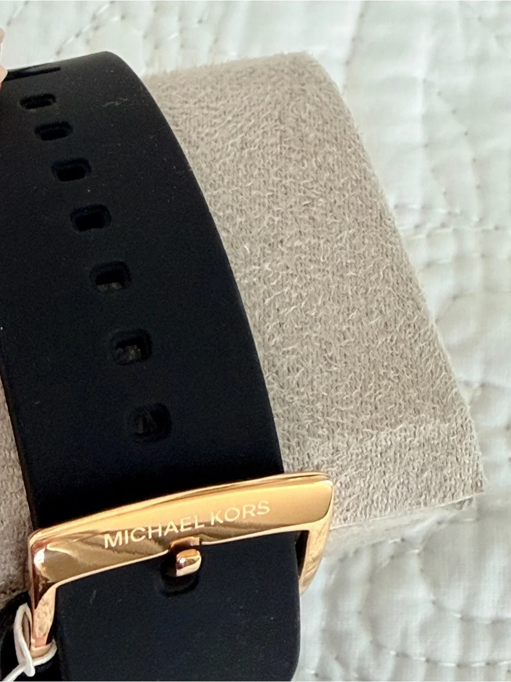 Michael Kors Women's Janelle Black Silicone Strap Watch (New with Tags)